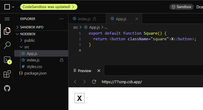 CodeSandbox with starter code